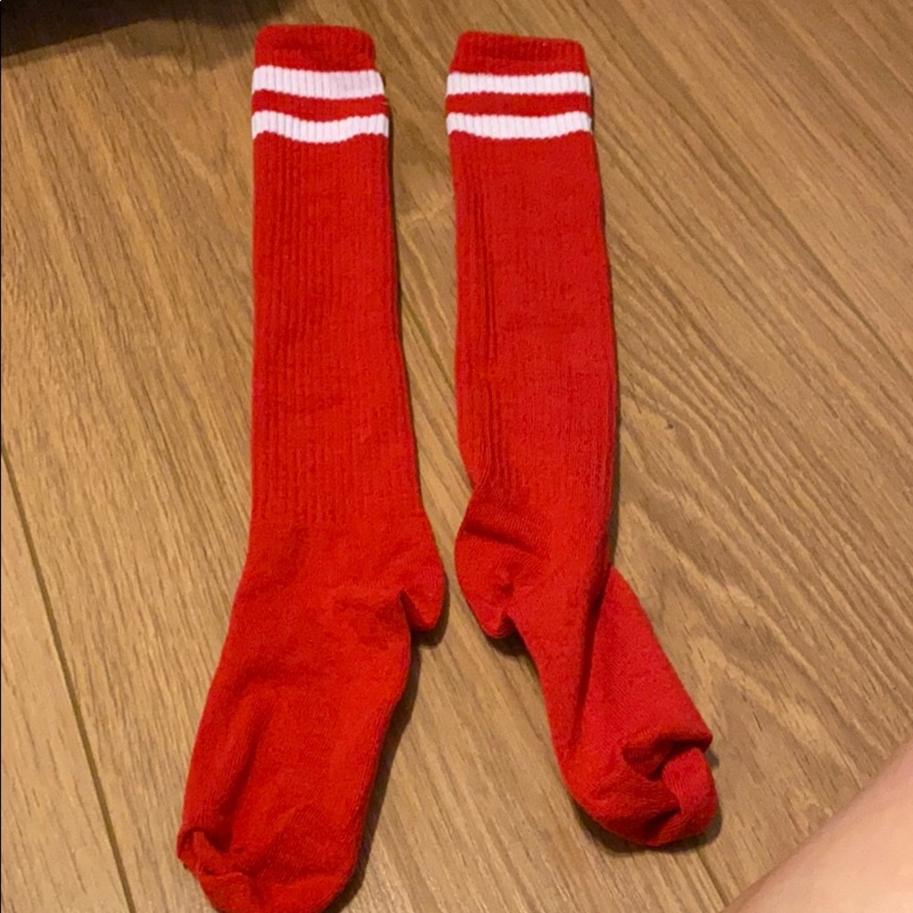NEW red knee high socks
